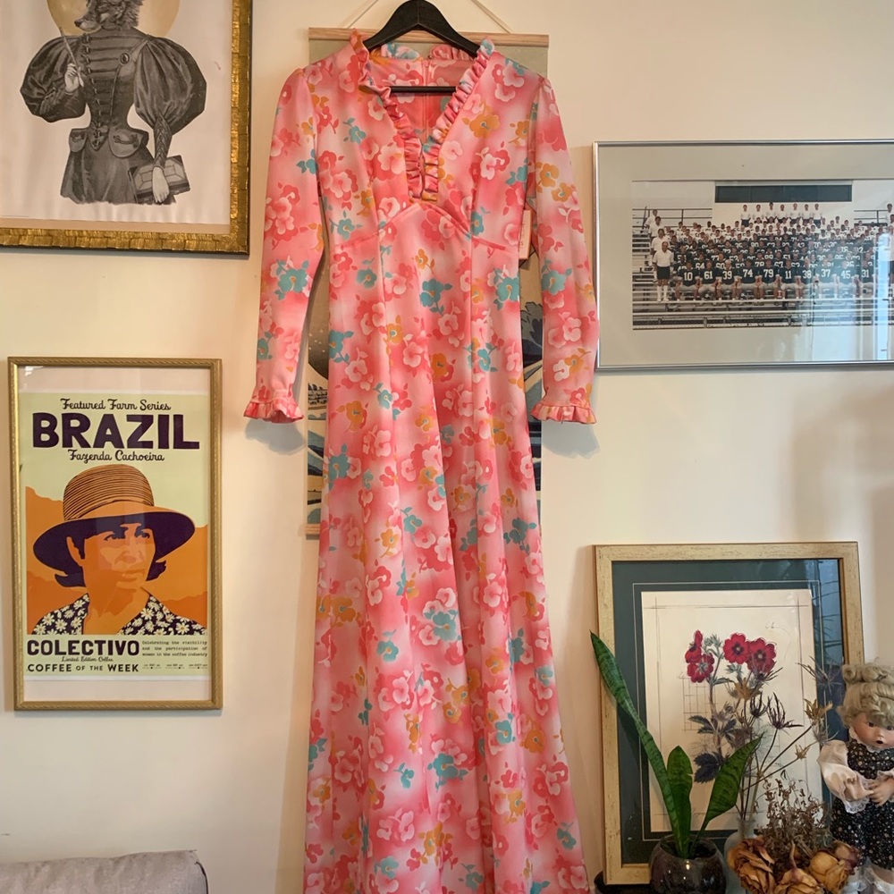 Vintage Abba style flower summer dress